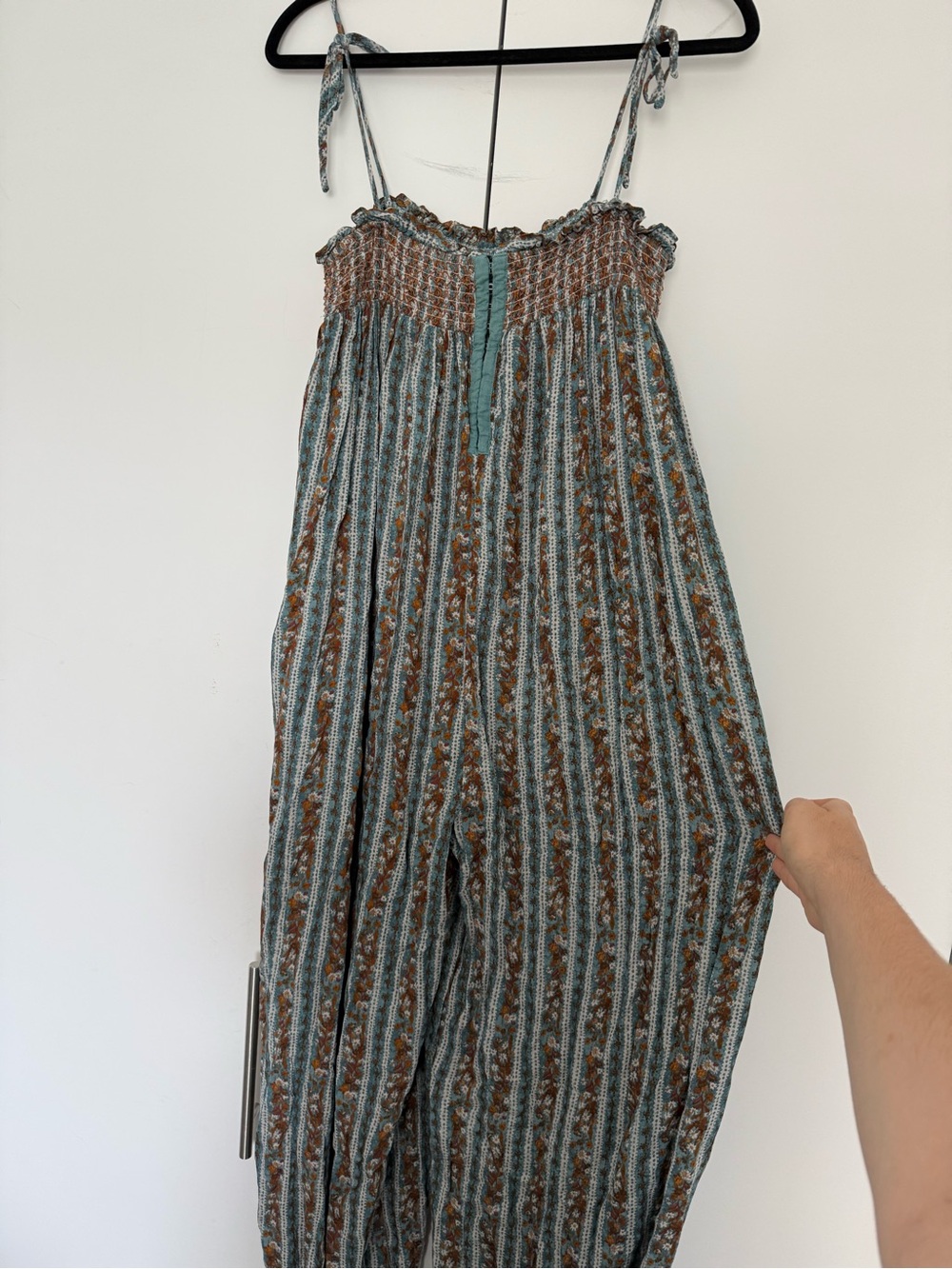 Free People Rule The World Maxi Romper in Blue Haze Size Small